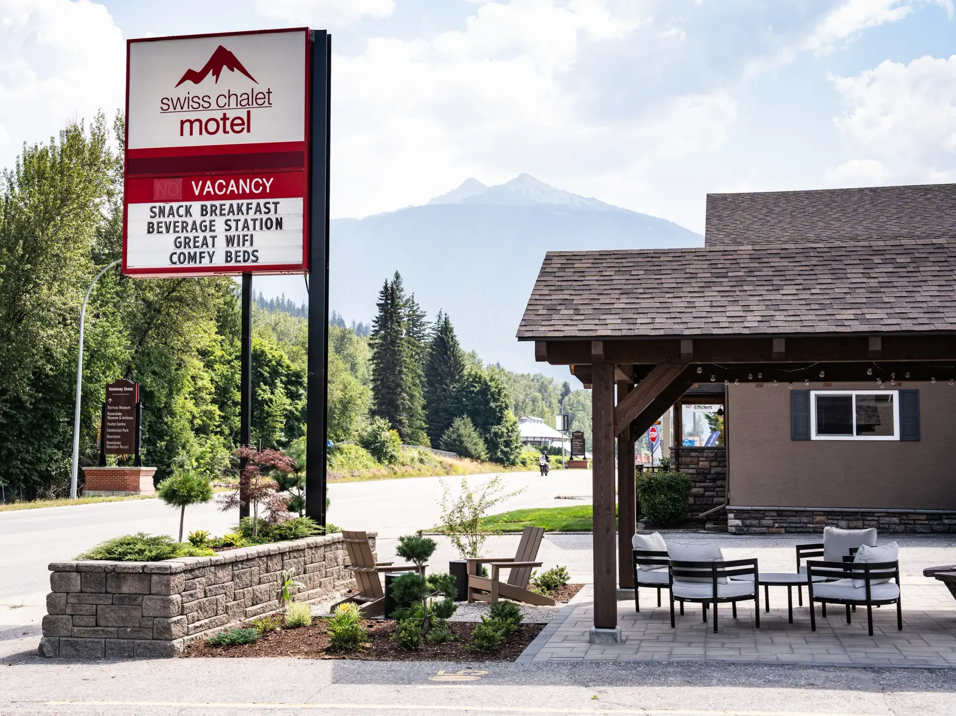 swiss chalet motel 2024 exterior summer 95